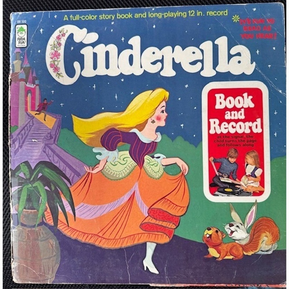 VTG 1971  Cinderella Book & Record Set Peter Pan BR-500 COMPLETE Read Along LP